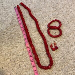 Red Coral Necklace Set